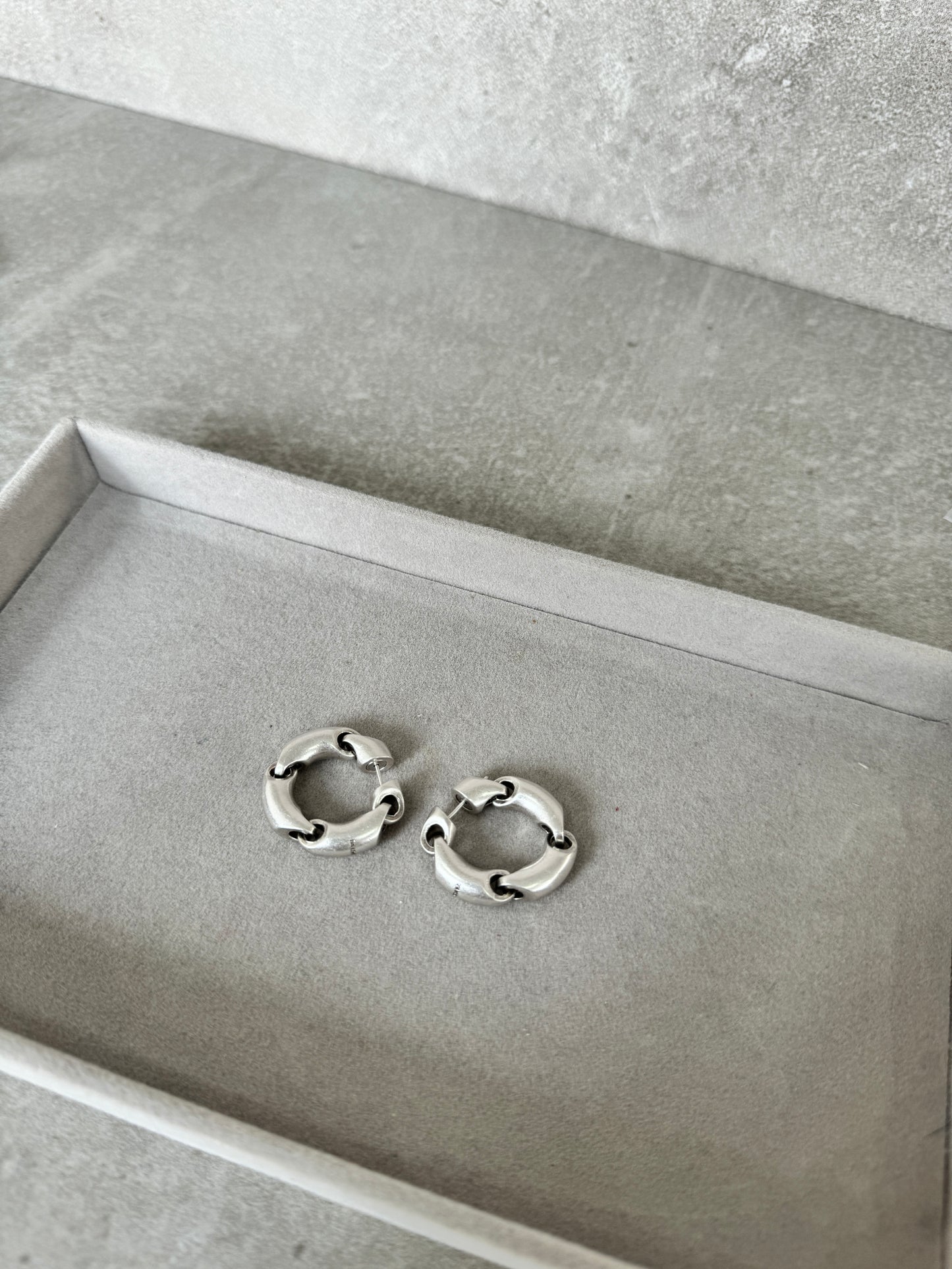 Aretes BLENCIG circulares plateados -5273