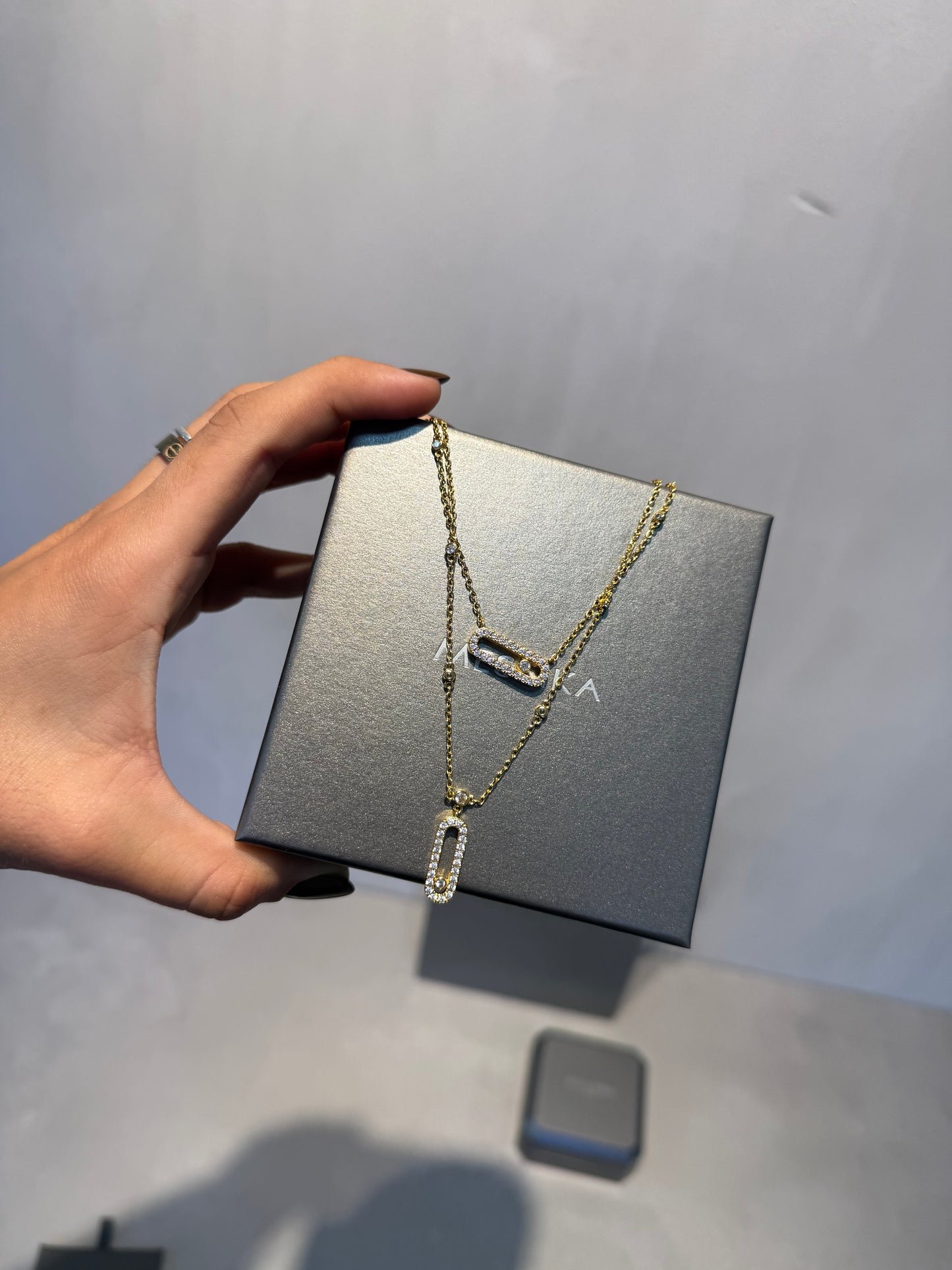 Collar Messika doble zirconias gold- 5393