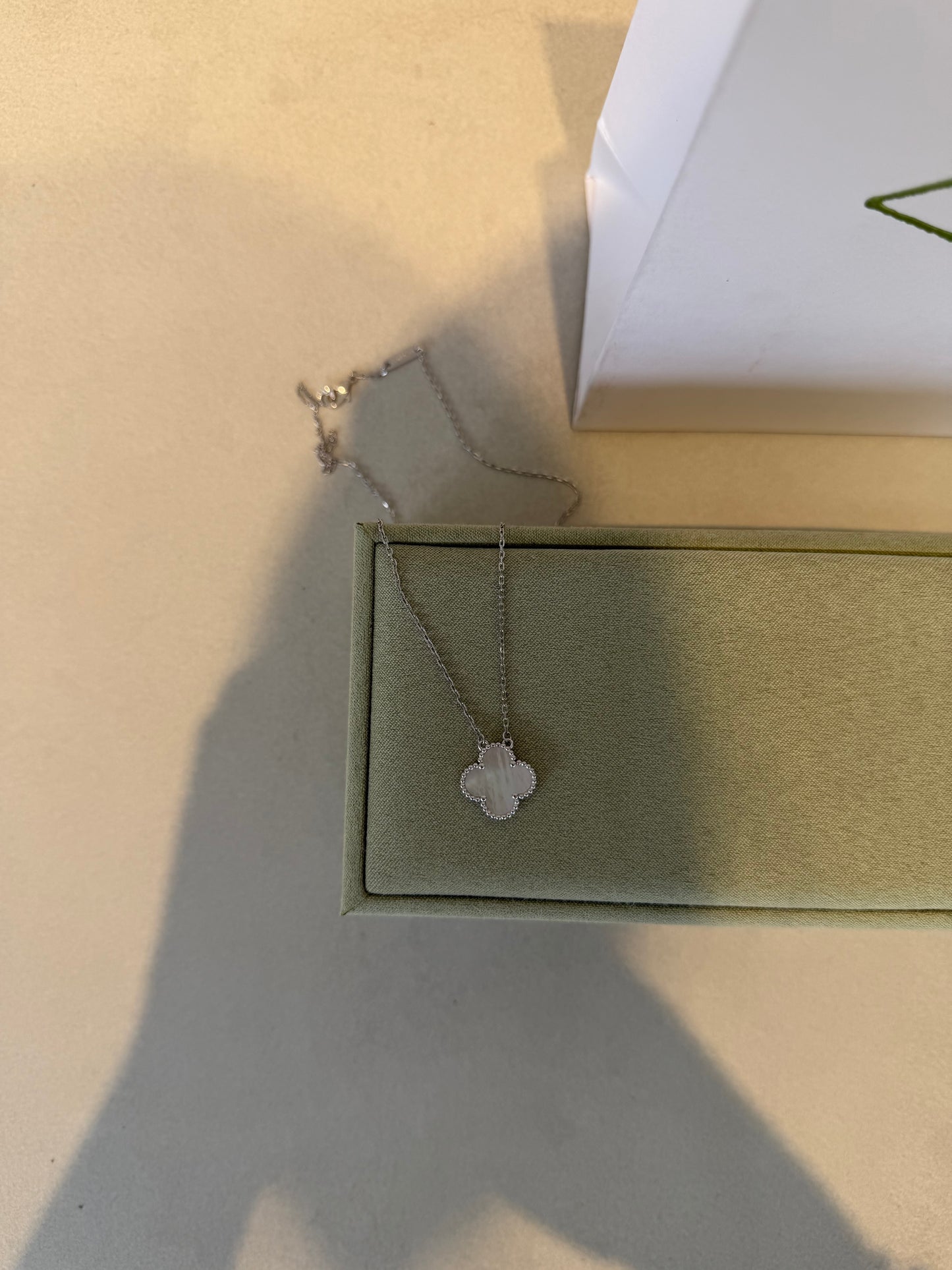 Collar VCA blanco-plateado -5249
