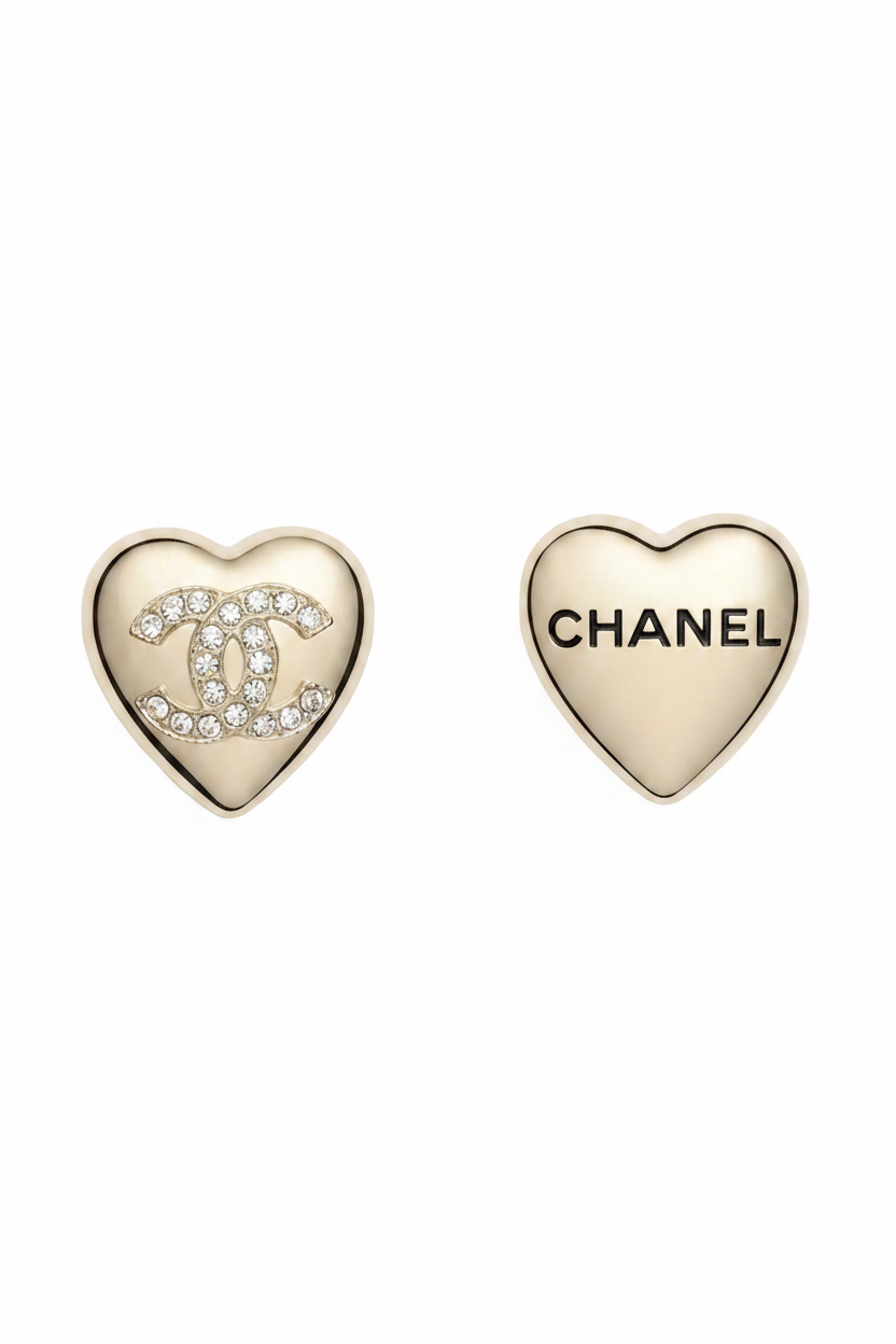 Aretes CC corazón dorado-5068