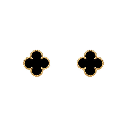Aretes VCA negros dorado 5635