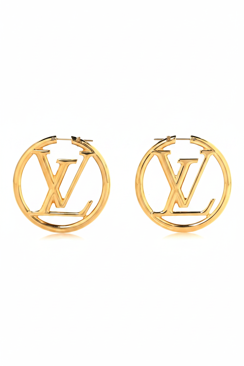 Aretes LV Dorados Pequeños – Elegancia Icónica -5193