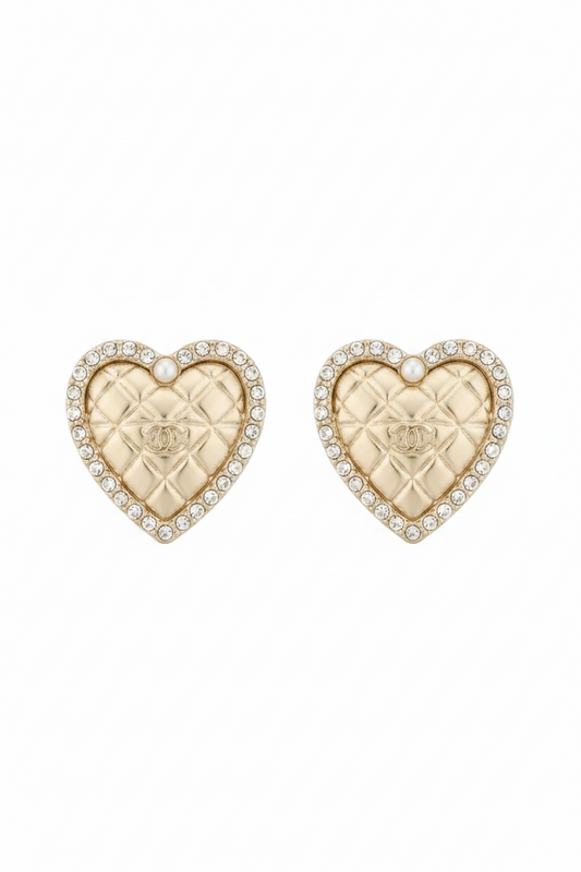 Aretes CC corazón dorado -5067
