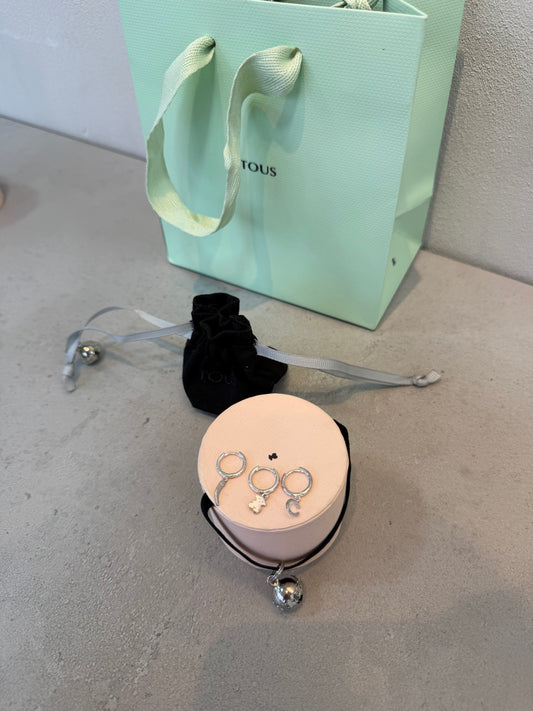 Aretes TS plateados -5352