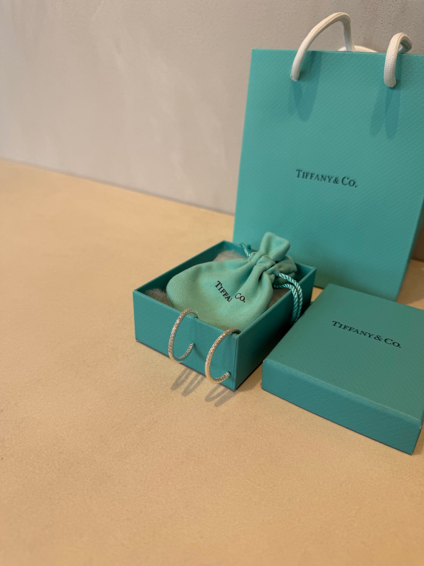 Aretes TIF plateados