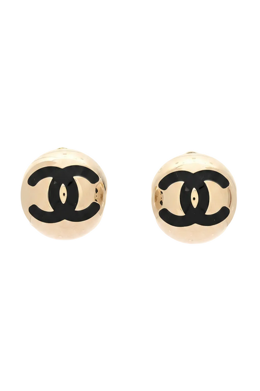 Aretes CC logo negro 5641