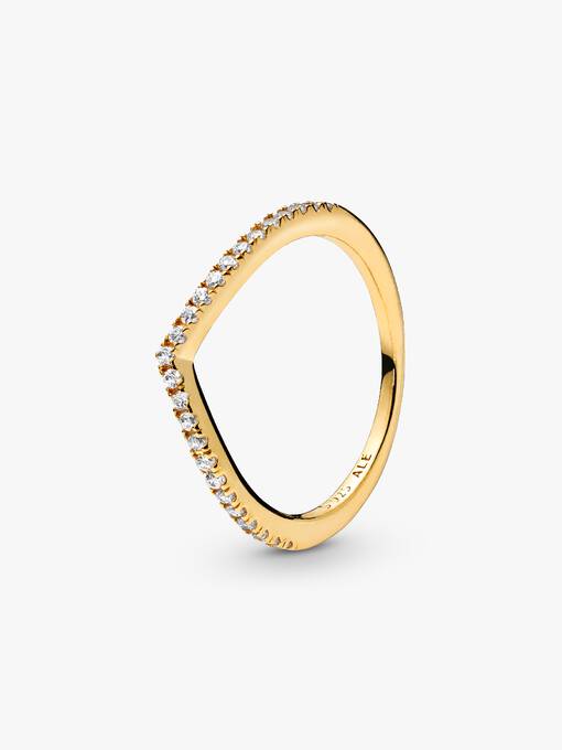 Anillo PAND dorado triangulo con zirconias -5410