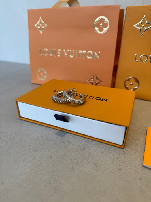 Arete LV Redondo plateado