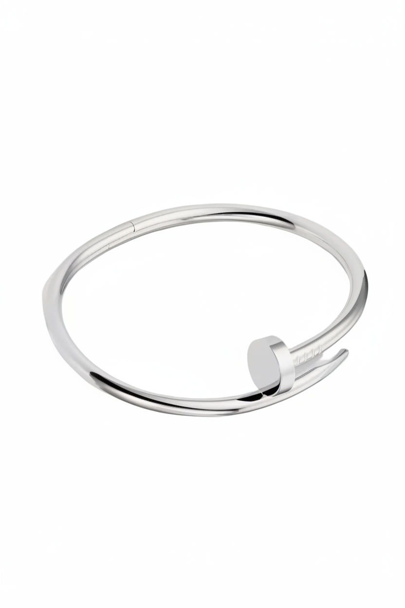 Pulsera CRT JC- plateada delgada sin cierre -5153