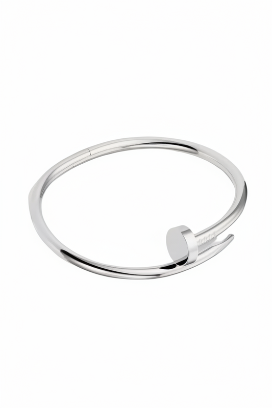 Pulsera CRT JC- plateada delgada sin cierre -5153