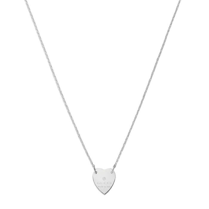 Collar GG corazón plateado- 5394