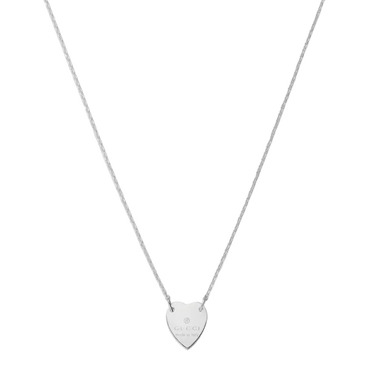 Collar GG corazón plateado- 5394