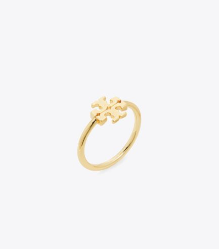 Anillo TB dorado con diseño calado en forma de emblema -5158