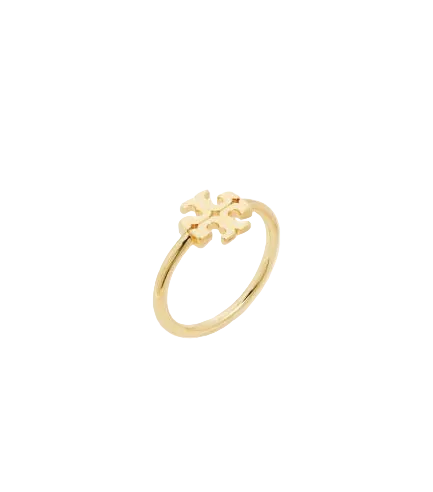 Anillo TB dorado con diseño calado en forma de emblema -5158