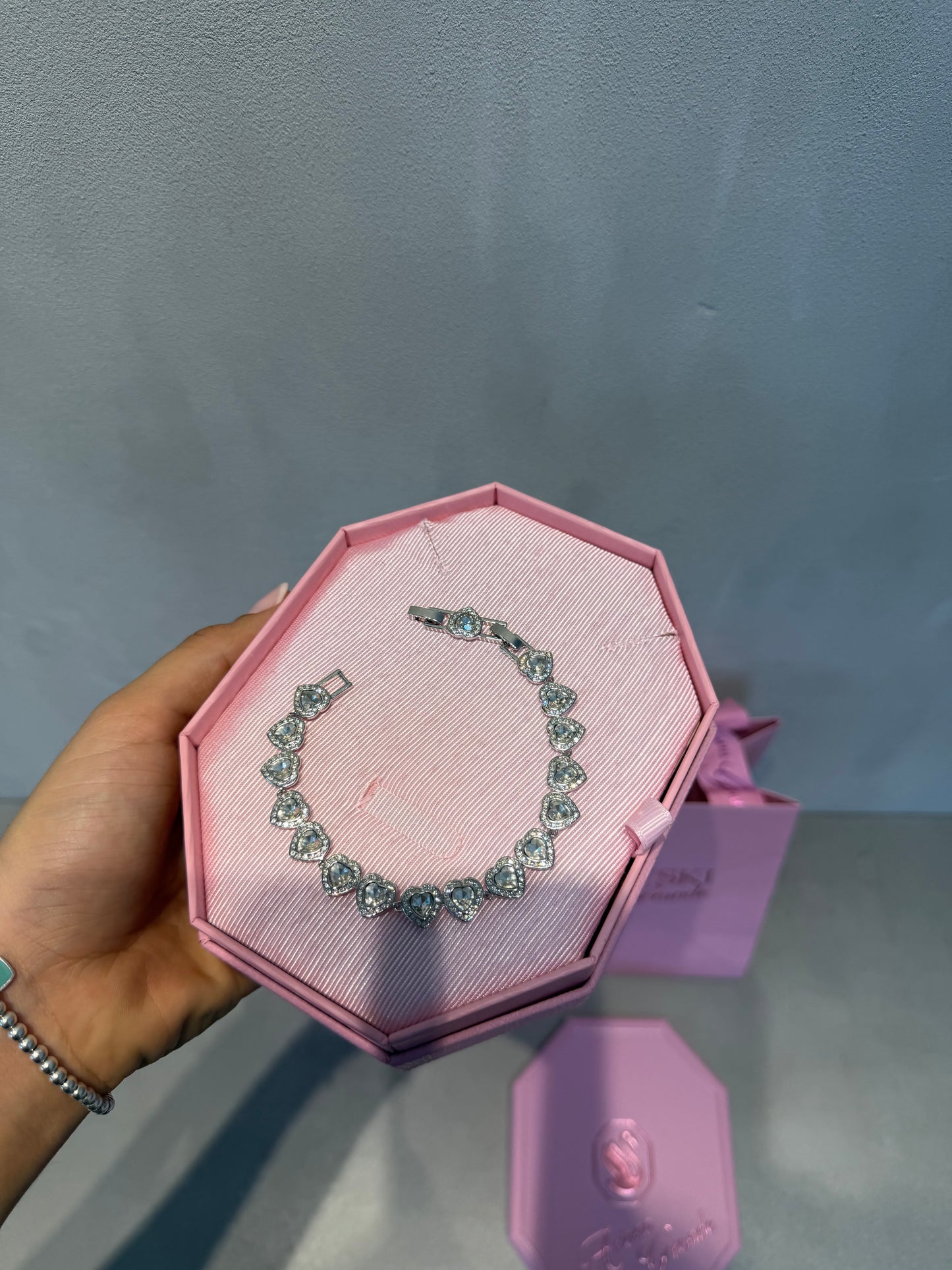 Pulsera SW diamantes corazones -5327