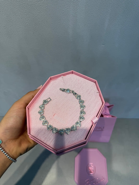 Pulsera SW diamantes corazones -5327