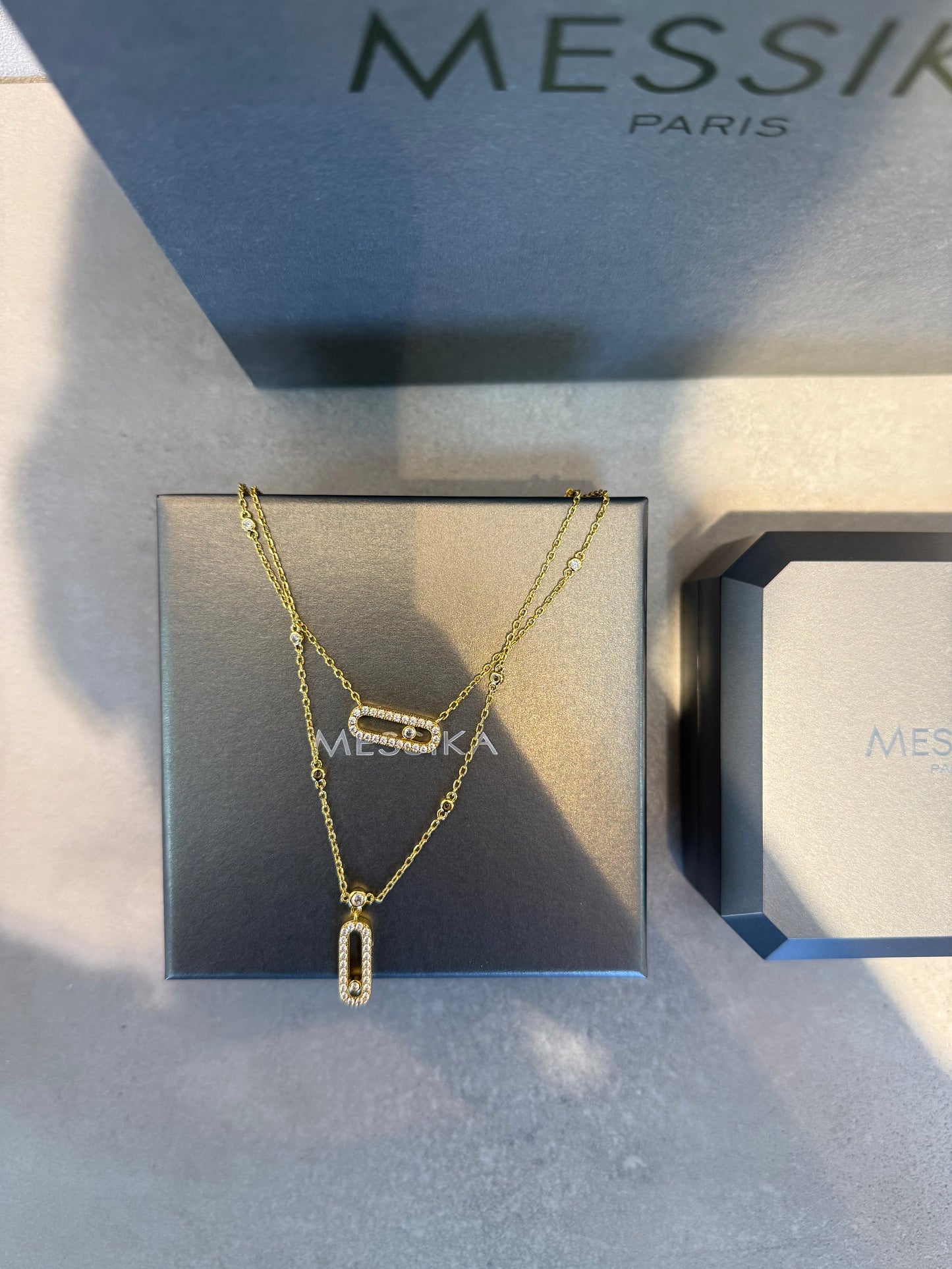 Collar Messika doble zirconias gold- 5393