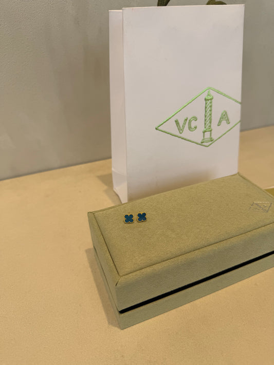 Aretes VCA  azules pequeños