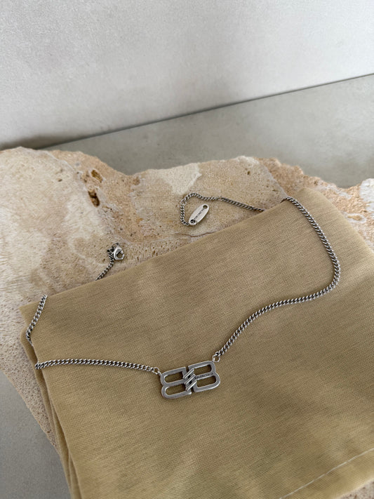 Cadena BLENCIG plateada con doble B grande