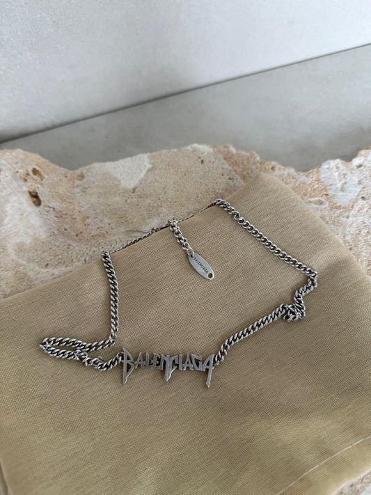 Cadena BLENCIG plateada con titulo