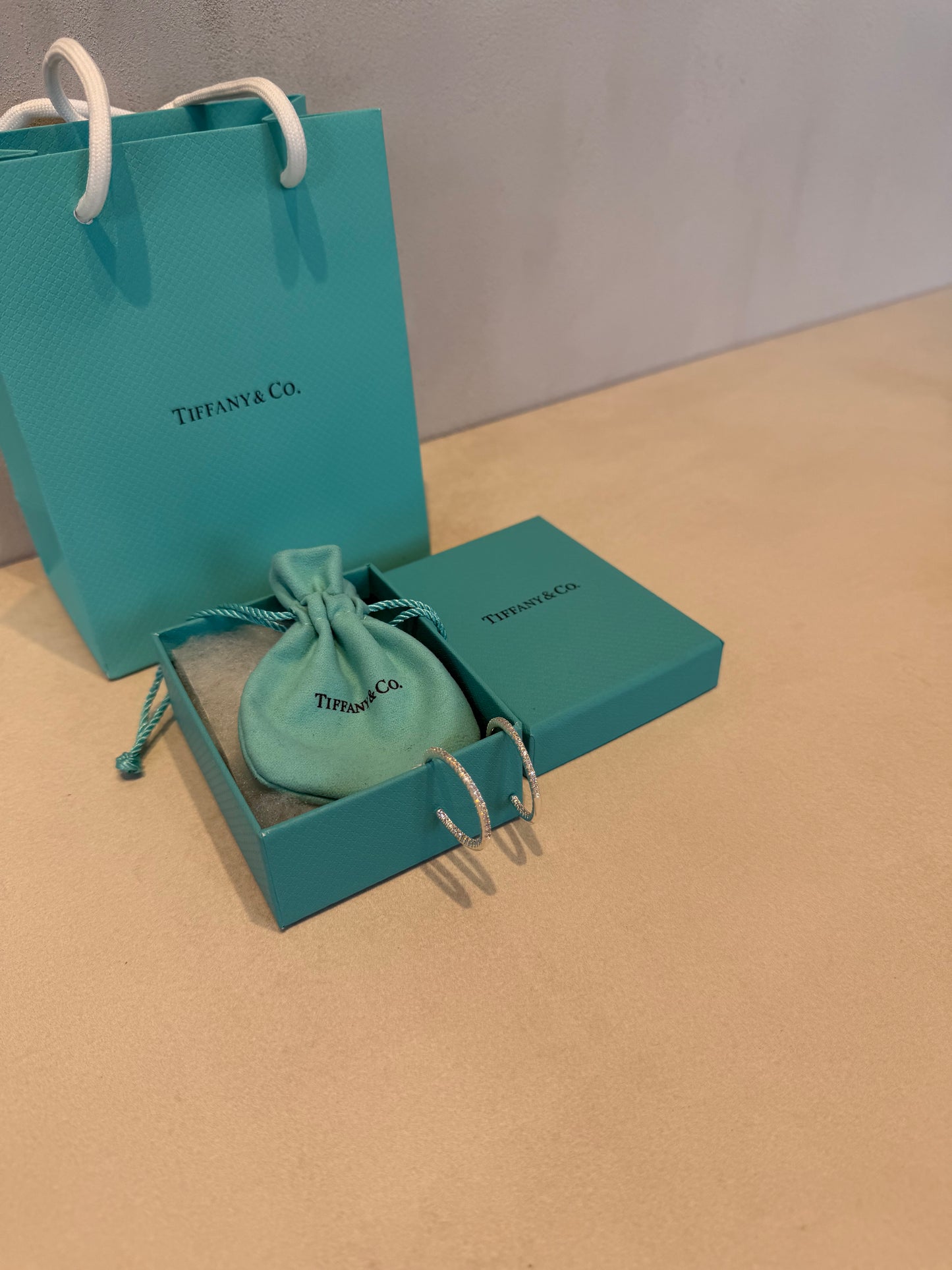 Aretes TIF plateados