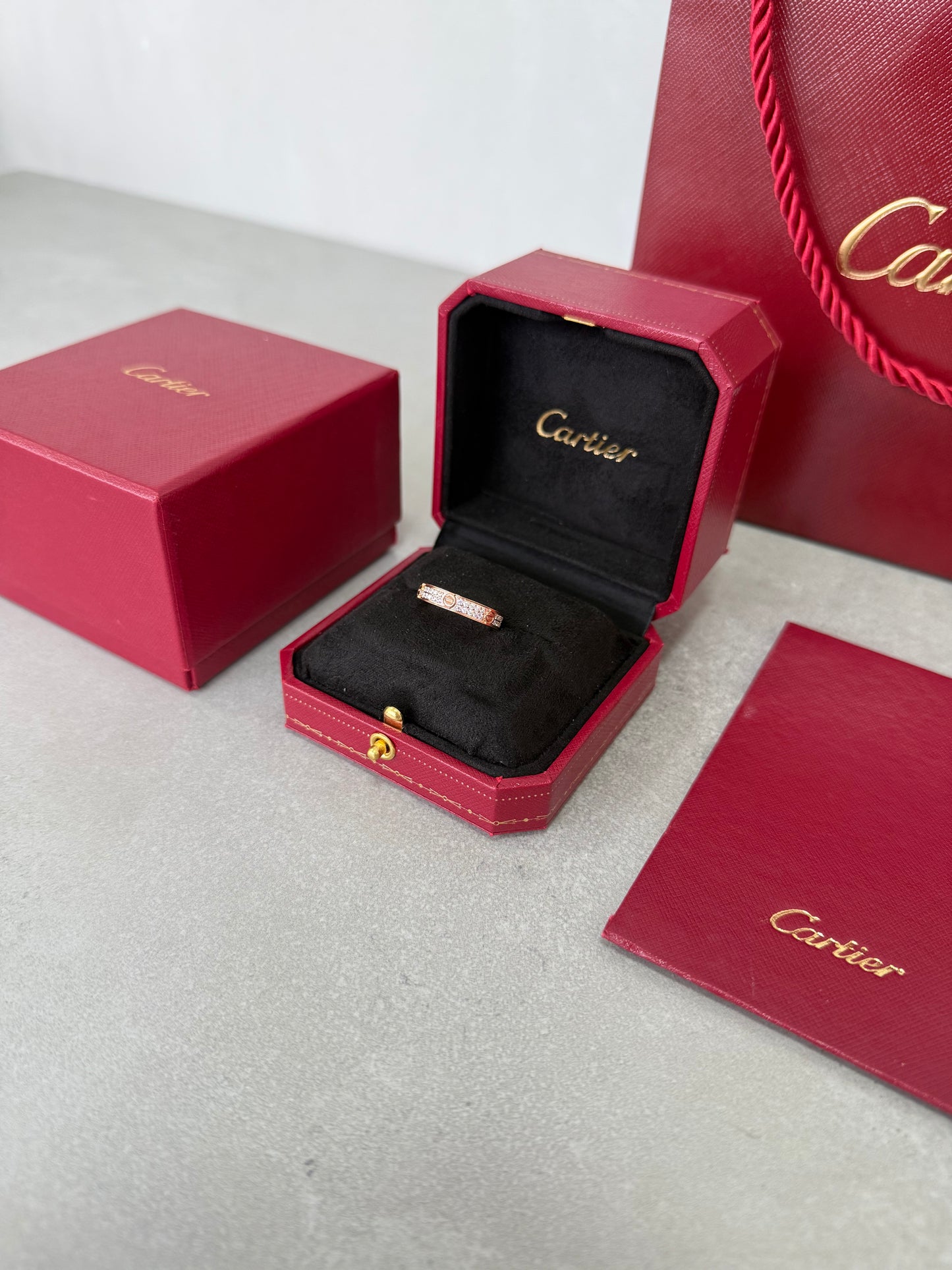 Anillo CRT LOVE RING- Delgado- Rose zirconias