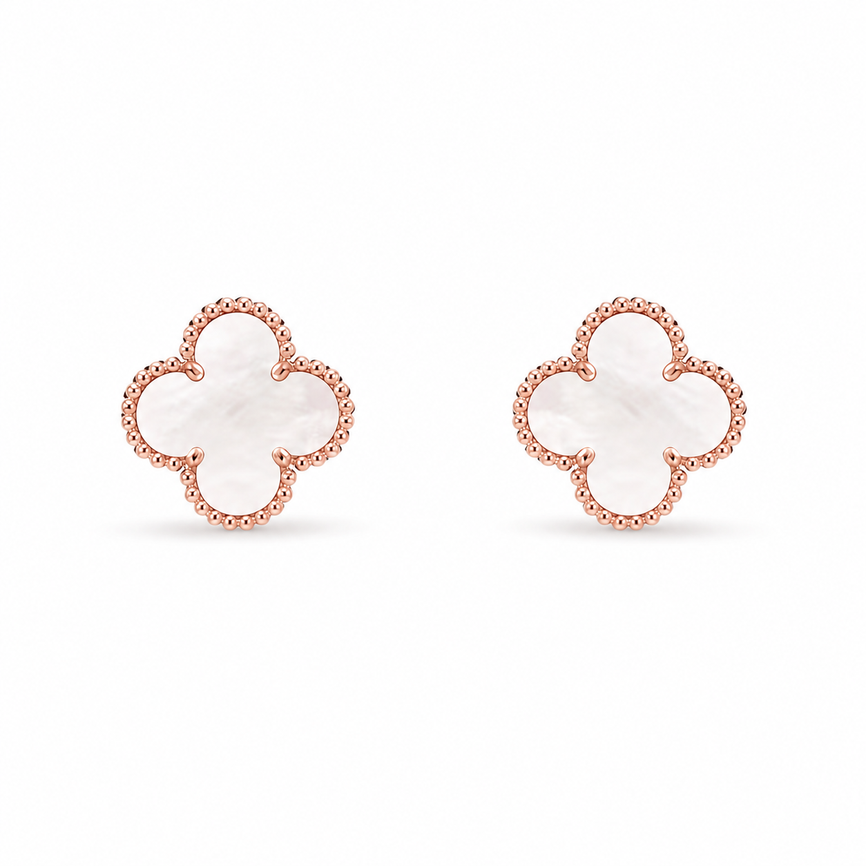 Aretes VCA blanco-rosa -5236