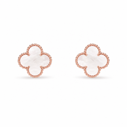 Aretes VCA blanco-rosa -5236