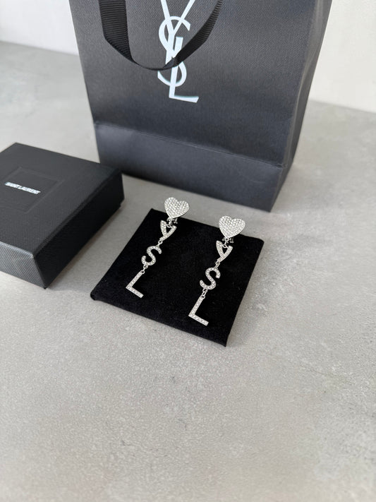 Aretes YSL logo pequeño