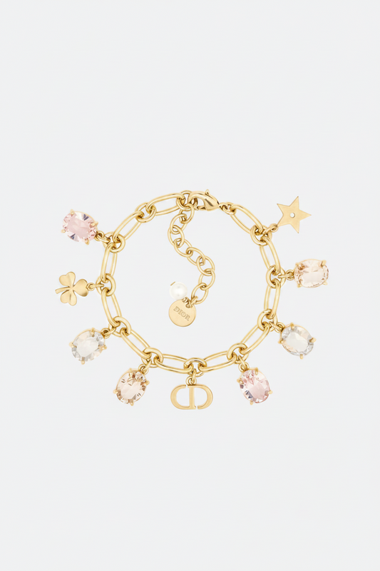 Pulsera CD dorada y perlas 5659