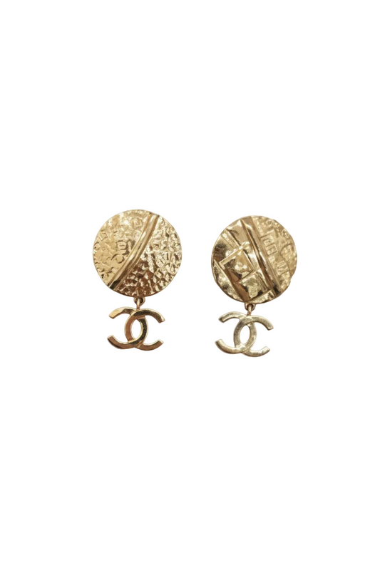 Aretes CC dorados círculo -5113