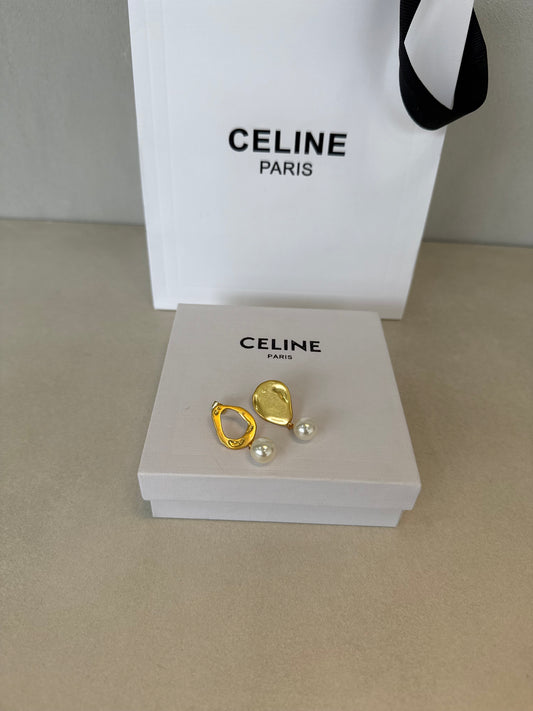 Arete CEL dorado con perla - 5485