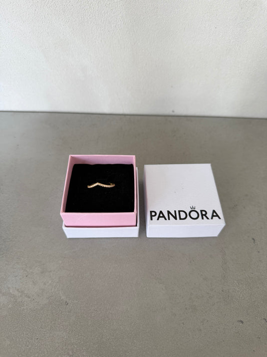 Anillo PAND dorado triangulo con zirconias -5410