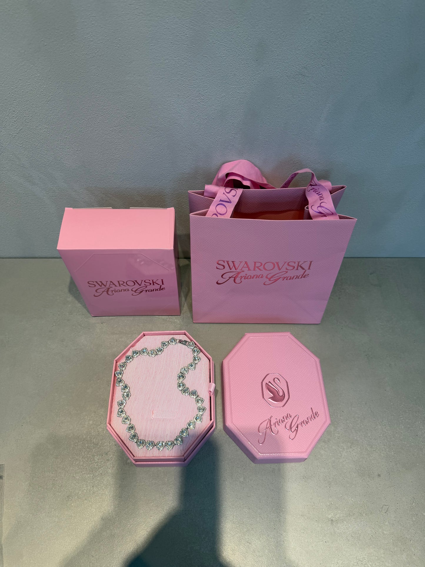 Collar SW plateado corazones -5322