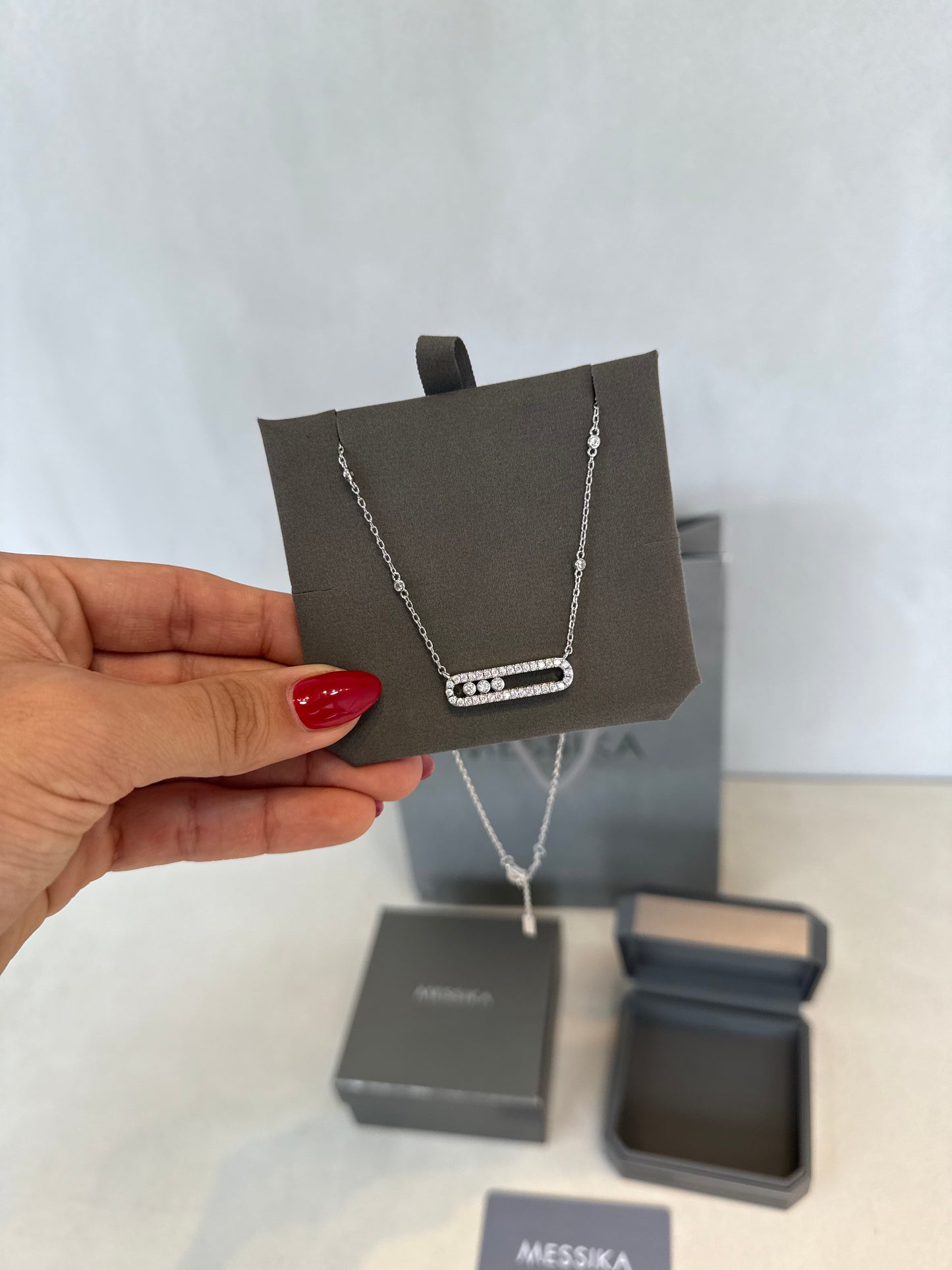 Collar Messika  plateado con diamantes