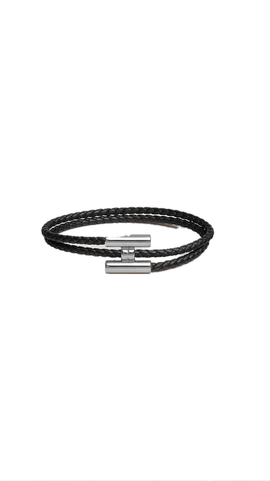Pulsera HER negra y plata -5267