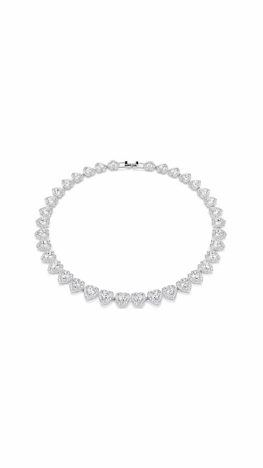 Collar SW plateado corazones -5322
