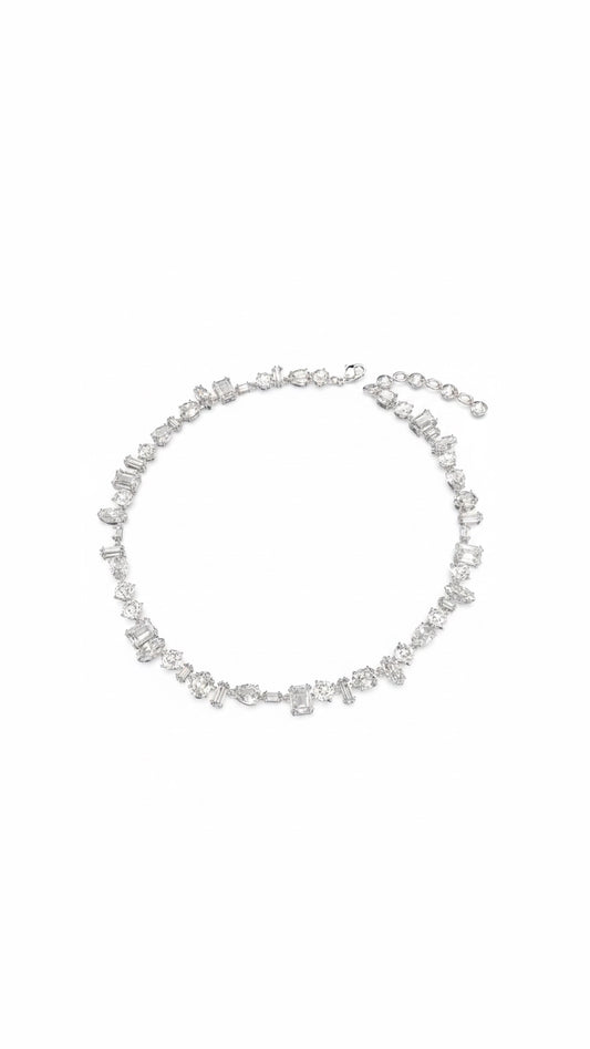 Collar SW gemas transparentes plata - 5673