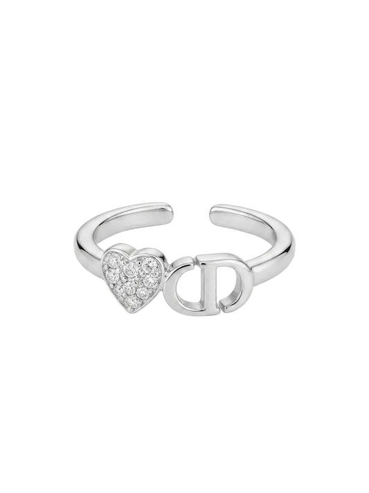 Anillo CD plateado corazón - 5561