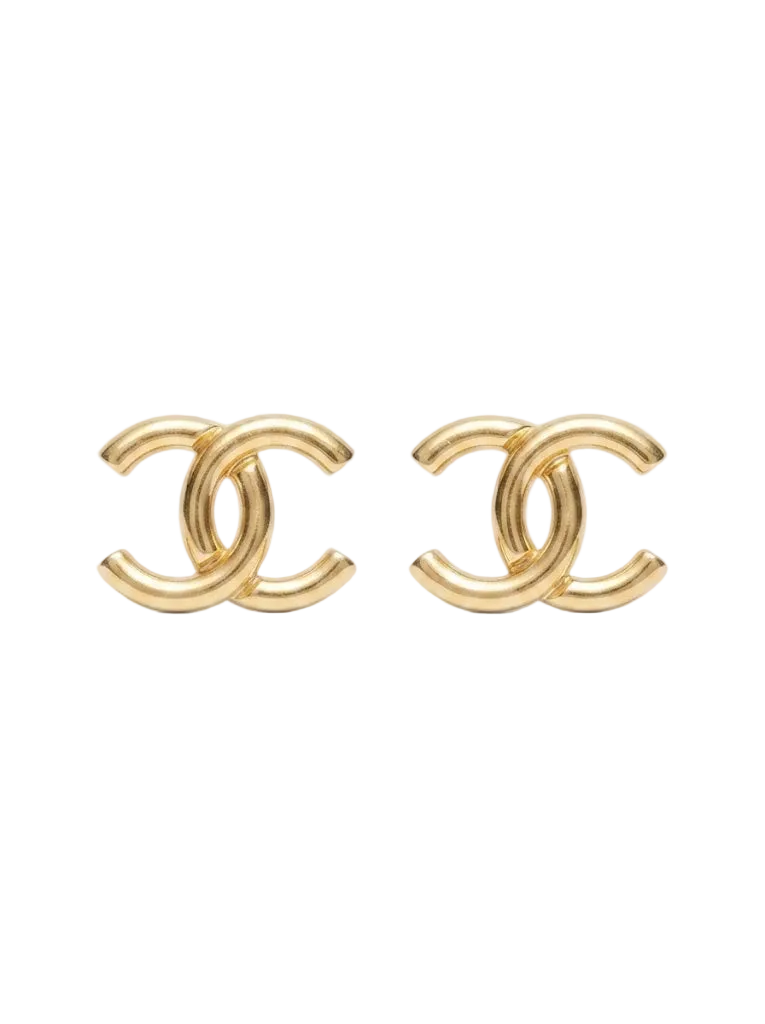 Aretes CC dorados con diseño clásico -5084