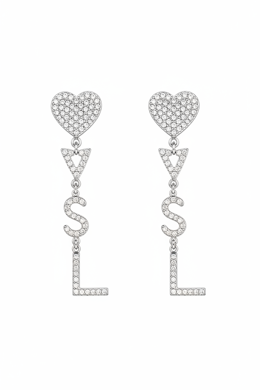 Aretes YSL logo pequeño -5411