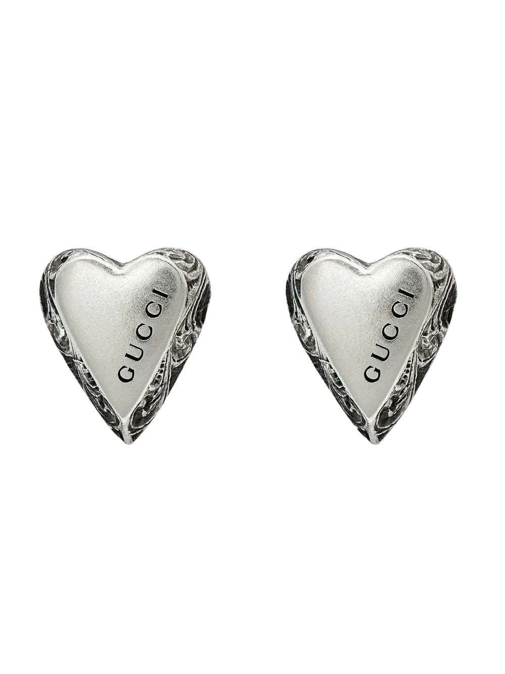 Aretes GG corazón plateado- 5573
