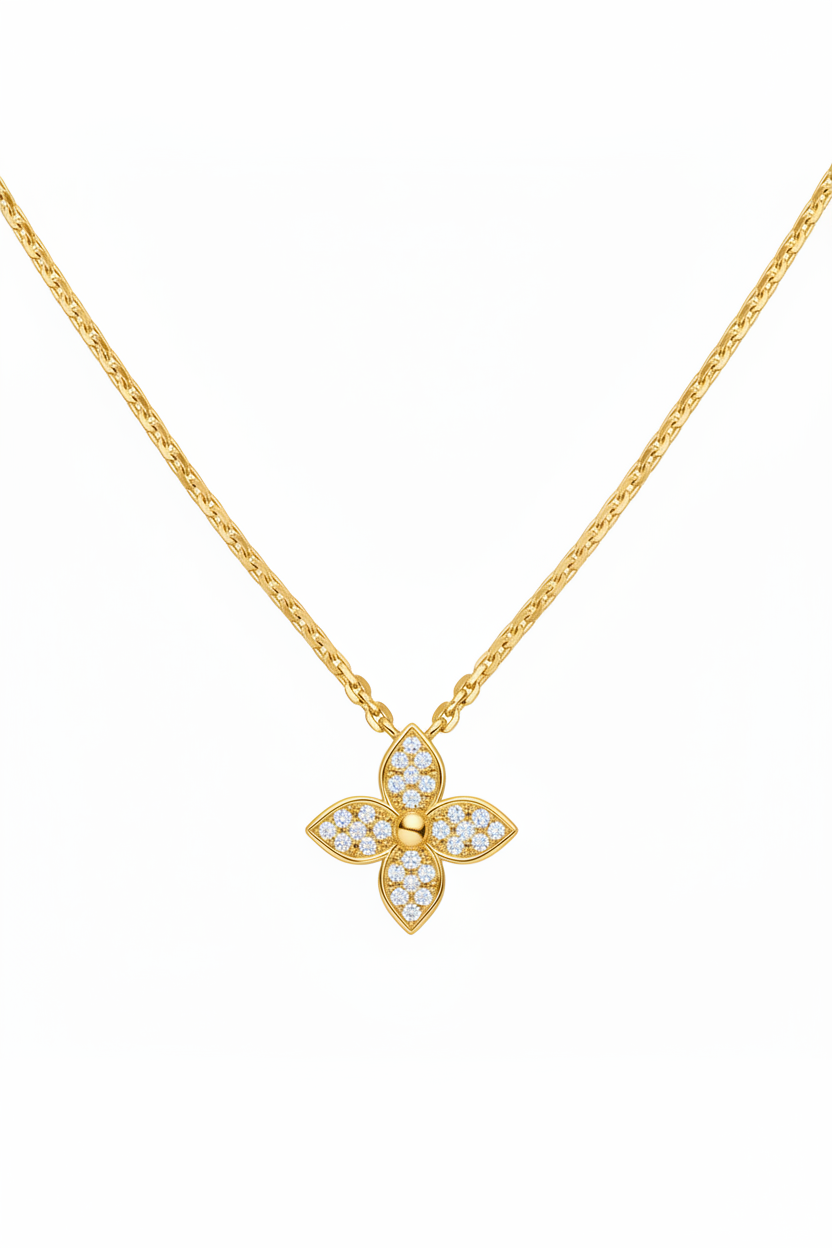 Collar LV Logo Dorado – Estilo Icónico y Femenino -5204